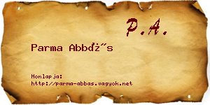 Parma Abbás névjegykártya
